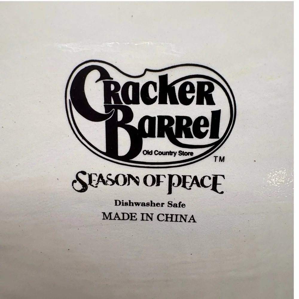 Cracker Barrel Season of Peace Christmas Cake Plate 11.5